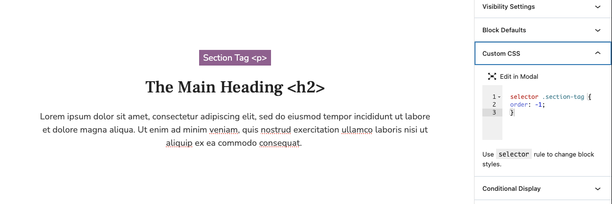 CSS Order Property - How To Use For SEO and Design - Add Custom CSS Code